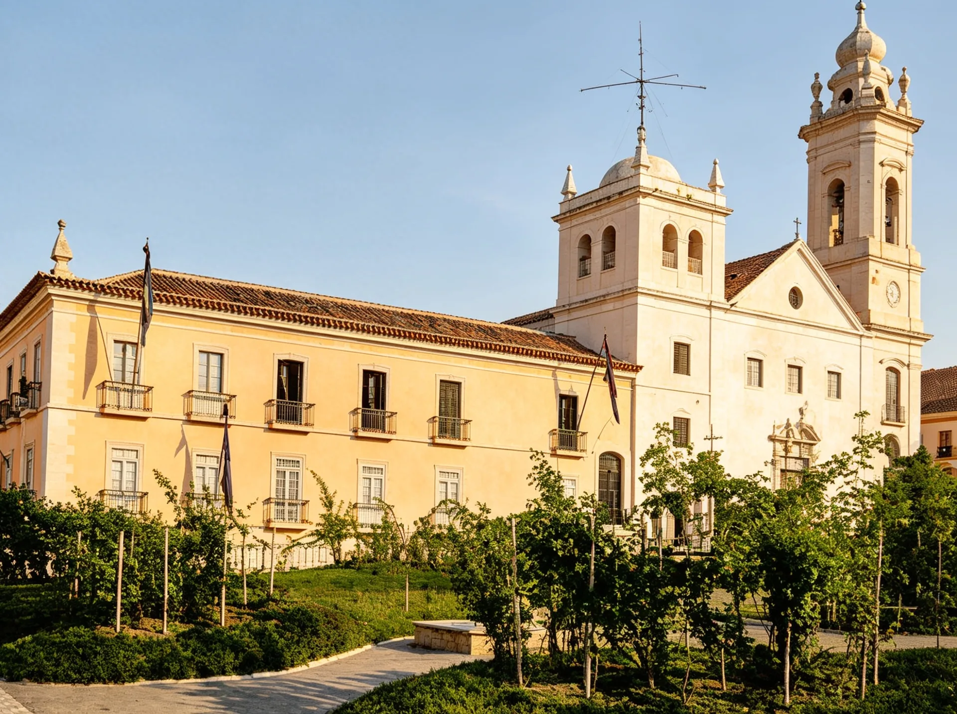 O Palácio Anchieta e a igreja, antes de ser sede de governo