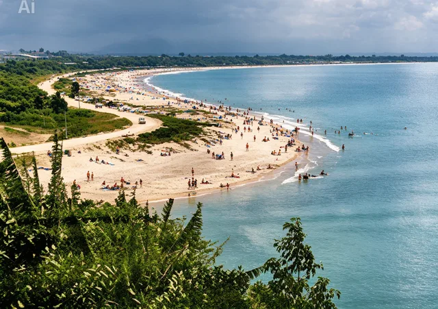 A orla de Camburi por volta de 1950, antes de Jardim da Penha e Mata da Praia