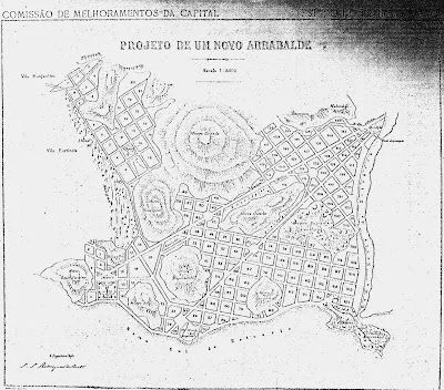 A prancha do "Projeto de um Novo Arrabalde", da Comissão de Melhoramentos da Capital: o desenho de Saturnino de Brito para a expansão de Vitória
